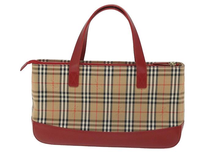 Burberry Nova Check in pelle e nylon Beige - vista 2