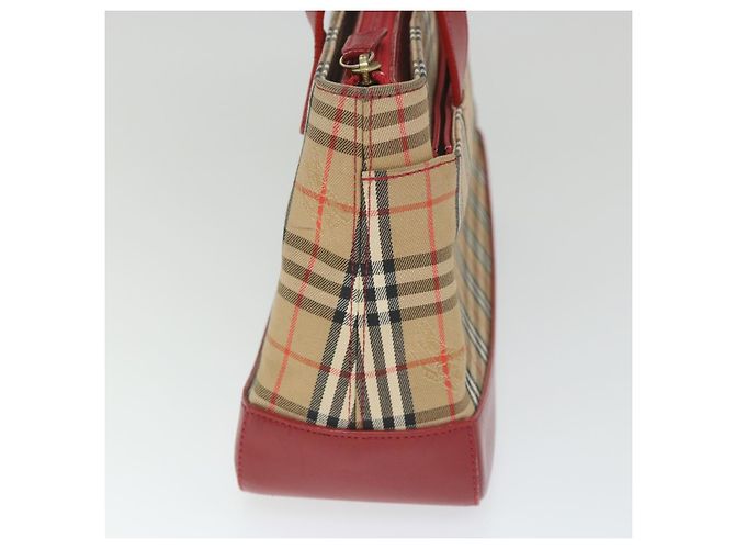 Burberry Nova Check in pelle e nylon Beige - vista 4