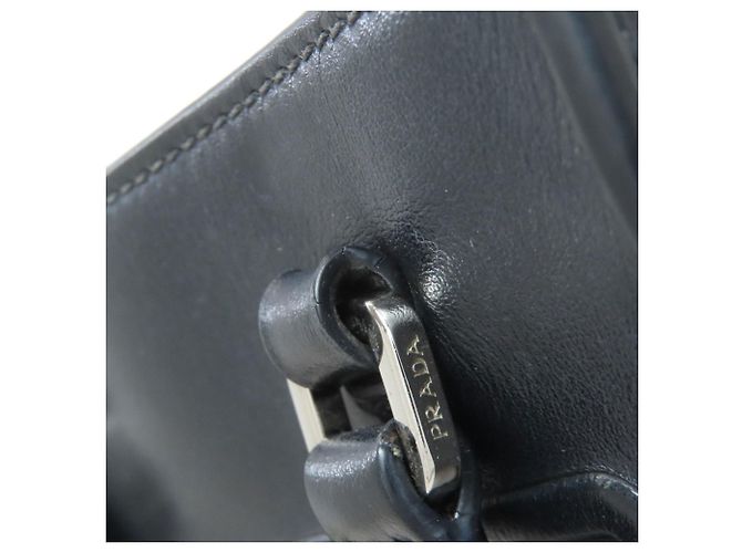 Prada 1BA333 Borsa a mano 2 in 1 con logo in rilievo Nero - vista 19