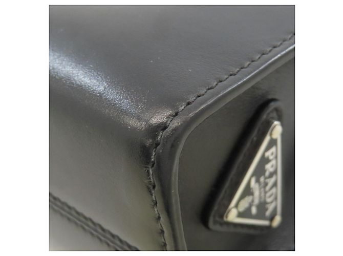 Prada 1BA333 Borsa a mano 2 in 1 con logo in rilievo Nero - vista 32