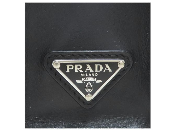 Prada 1BA333 Borsa a mano 2 in 1 con logo in rilievo Nero - vista 8