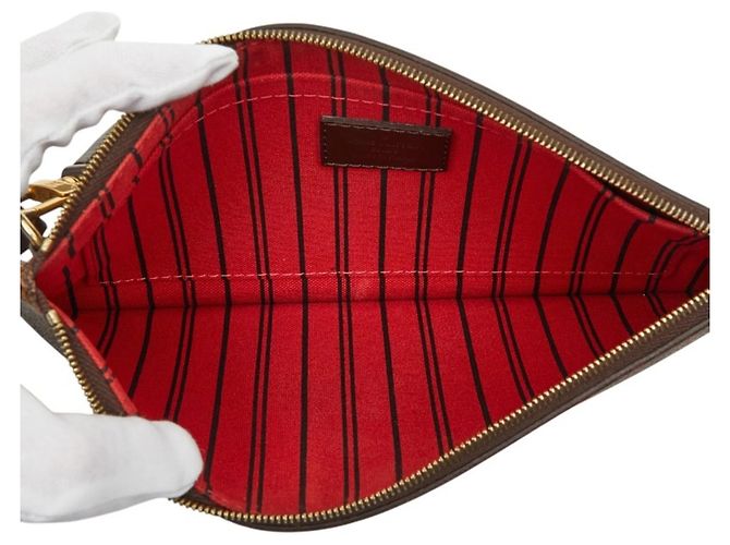 Borsa Louis Vuitton Damier Neverfull MM Marrone - vista 8