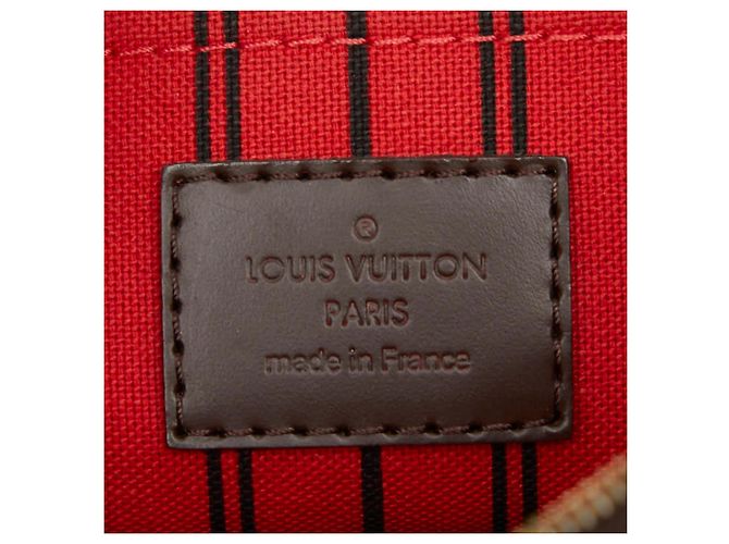 Borsa Louis Vuitton Damier Neverfull MM Marrone - vista 9