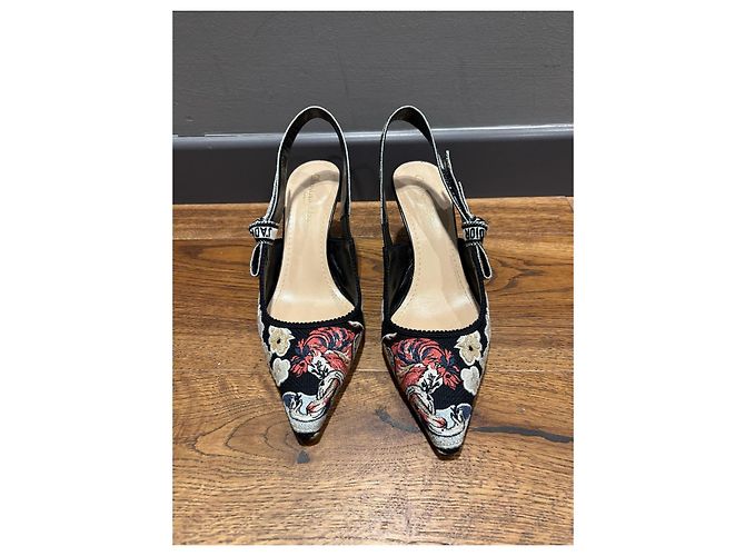 Bestickte Slingback-Absätze J'Adior von Christian Dior Schwarz Mehrfarben - Ansicht 11