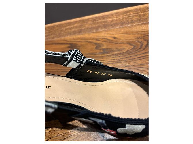 Bestickte Slingback-Absätze J'Adior von Christian Dior Schwarz Mehrfarben - Ansicht 4