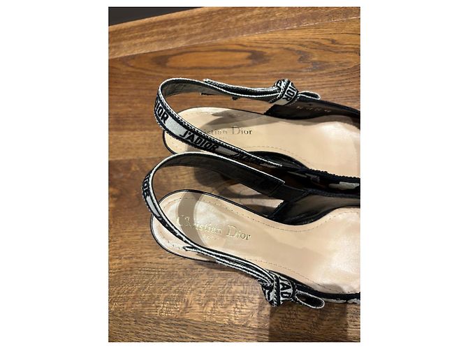Bestickte Slingback-Absätze J'Adior von Christian Dior Schwarz Mehrfarben - Ansicht 6