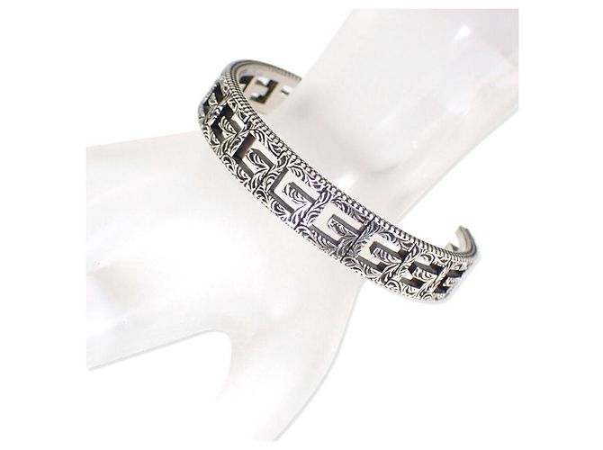 Bracciale quadrato G in argento 925 di GUCCI - vista 2