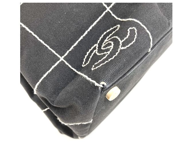 Chanel Bicolor CC Coco Mark Logo Tote Bag Schwarz Weiß - Ansicht 11