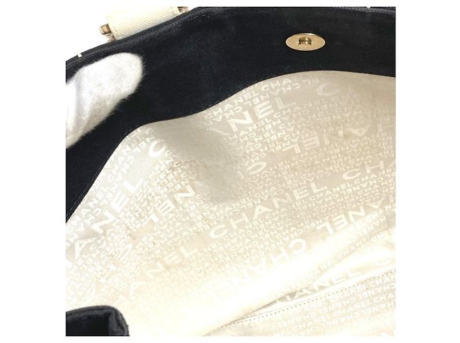 Chanel Bicolor CC Coco Mark Logo Tote Bag Schwarz Weiß - Ansicht 16