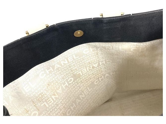Chanel Bicolor CC Coco Mark Logo Tote Bag Schwarz Weiß - Ansicht 18