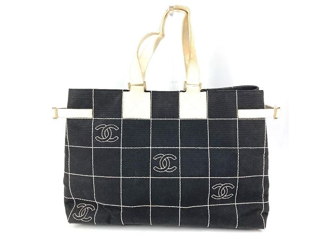 Chanel Bicolor CC Coco Mark Logo Tote Bag Schwarz Weiß - Ansicht 2