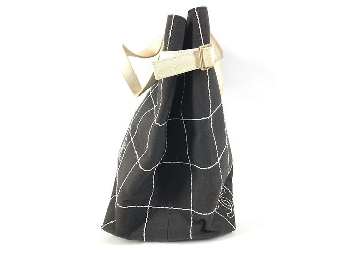 Chanel Bicolor CC Coco Mark Logo Tote Bag Schwarz Weiß - Ansicht 3