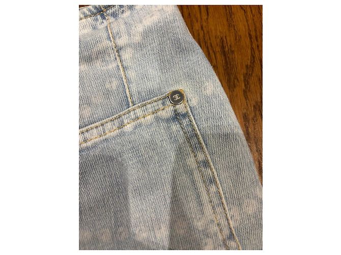 Jeans Lavados Impresos Chanel Azul - vista 10