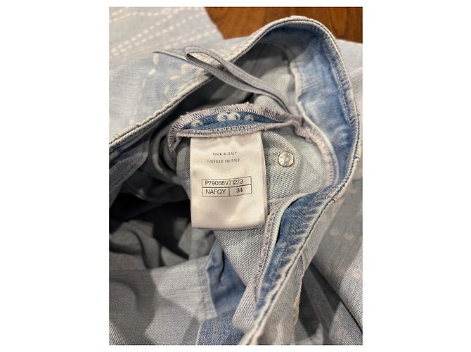 Jeans Lavados Impresos Chanel Azul - vista 4