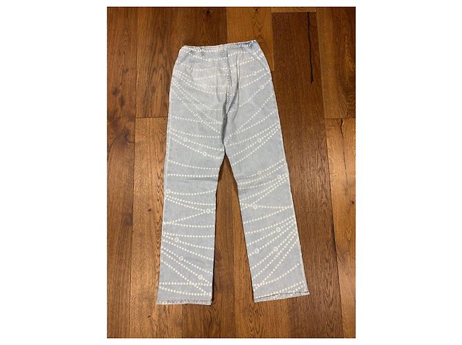 Jeans Lavados Impresos Chanel Azul - vista 7