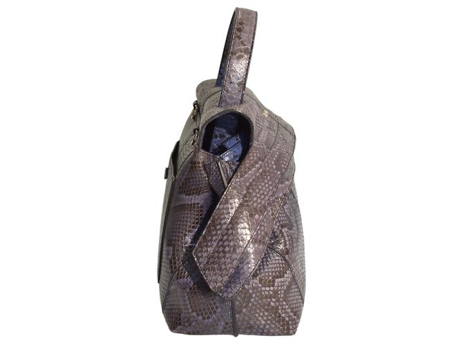 Bolso bandolera grande de piel de serpiente azul y negro TOD'S Wave con asa superior. - vista 3