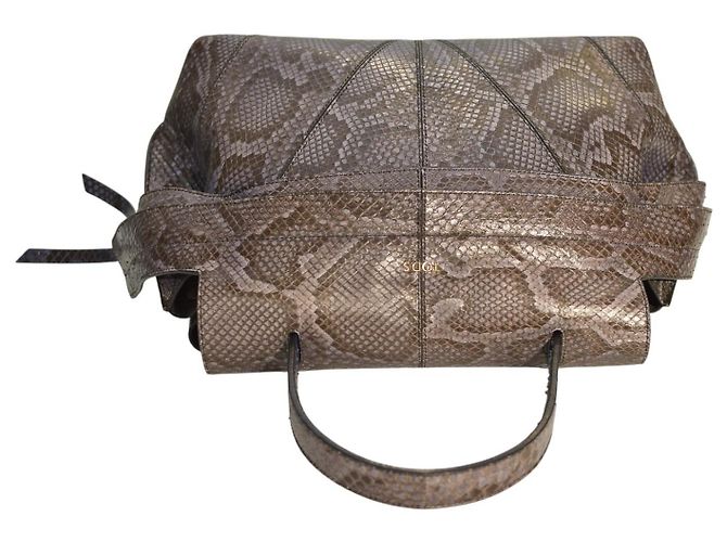 Bolso bandolera grande de piel de serpiente azul y negro TOD'S Wave con asa superior. - vista 5