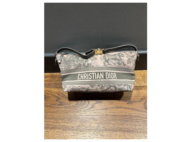 Borsa Pouch Toile de Jouy Christian Dior Rosa Grigio - vista 13
