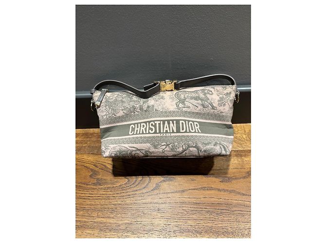 Borsa Pouch Toile de Jouy Christian Dior Rosa Grigio - vista 2