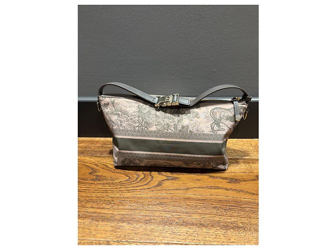 Borsa Pouch Toile de Jouy Christian Dior Rosa Grigio - vista 9