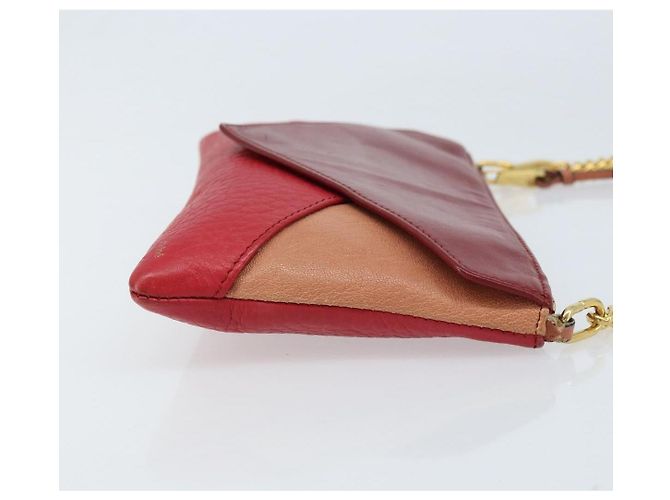Chloé Piccola borsa a busta in pelle Chloe con catena Rosso - vista 3
