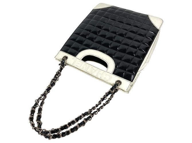 Zwei-Farben-Logo Schokoladentafel Tote Bag von Chanel Schwarz Weiß - Ansicht 8