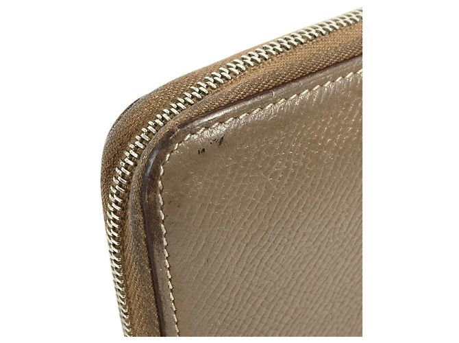Cartera de seda Azap Long de Hermès Castaño - vista 10