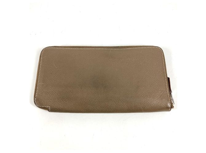 Cartera de seda Azap Long de Hermès Castaño - vista 2