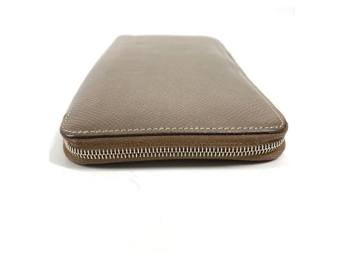 Cartera de seda Azap Long de Hermès Castaño - vista 4
