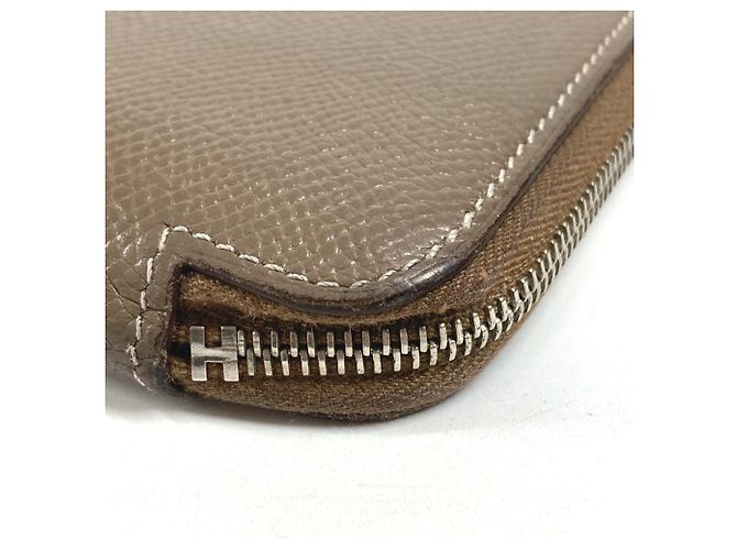 Cartera de seda Azap Long de Hermès Castaño - vista 6