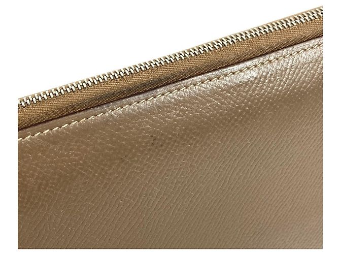 Cartera de seda Azap Long de Hermès Castaño - vista 8