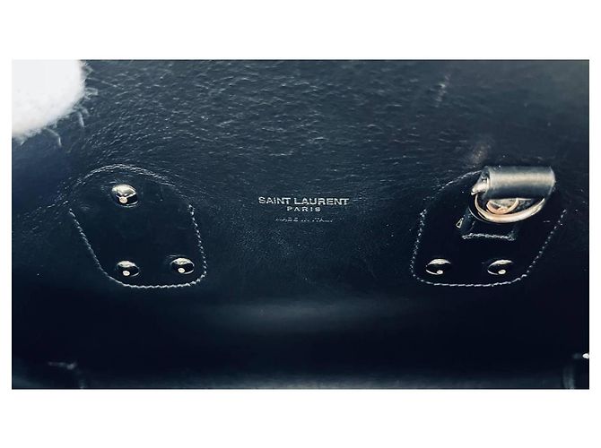 Saint Laurent sac de jour in black leather and rock python Nero - vista 10