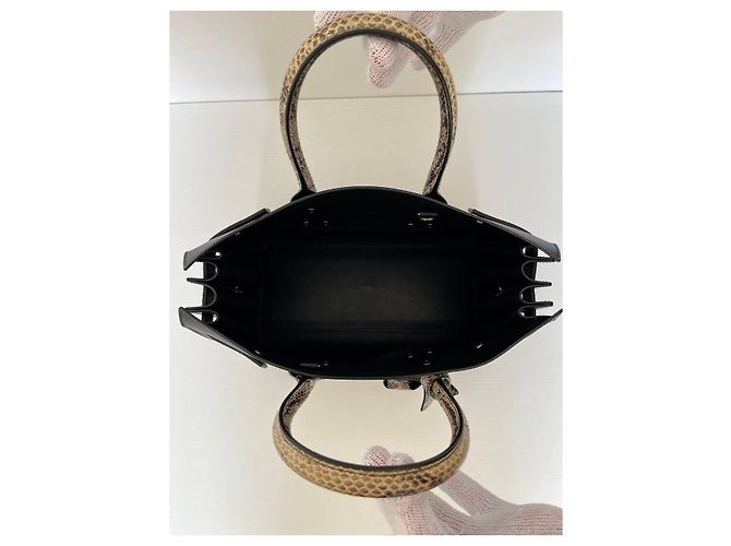 Saint Laurent sac de jour in black leather and rock python Nero - vista 20