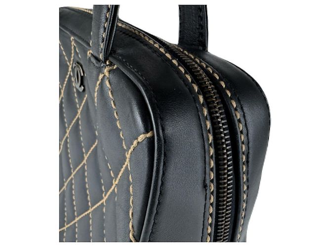 Borsa in pelle nera Chanel Nero - vista 7