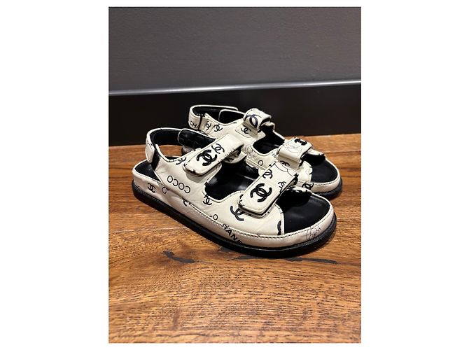 Sandali Dad Chanel 37 Nero Bianco - vista 10