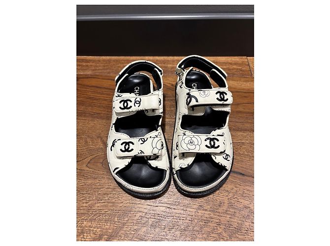Sandali Dad Chanel 37 Nero Bianco - vista 11