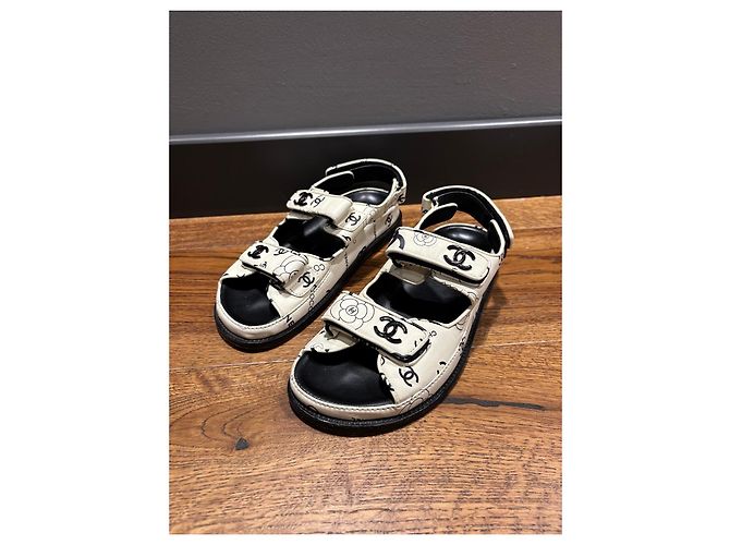 Sandali Dad Chanel 37 Nero Bianco - vista 12