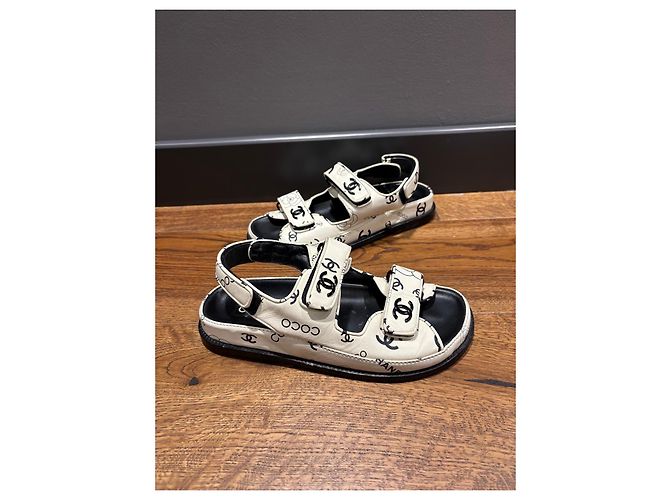 Sandali Dad Chanel 37 Nero Bianco - vista 2