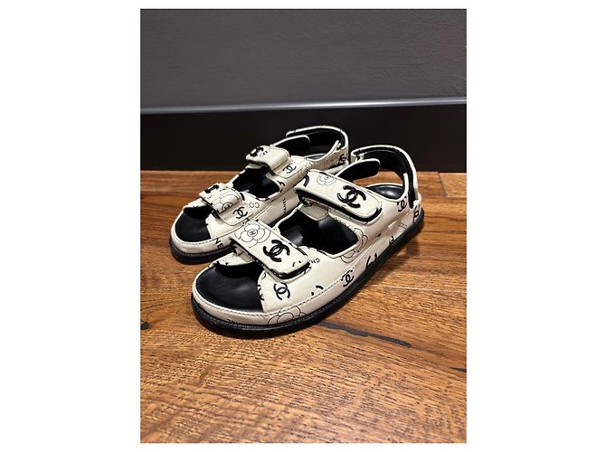 Sandali Dad Chanel 37 Nero Bianco - vista 7