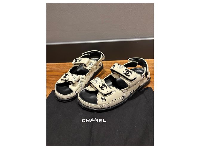 Sandali Dad Chanel 37 Nero Bianco - vista 8