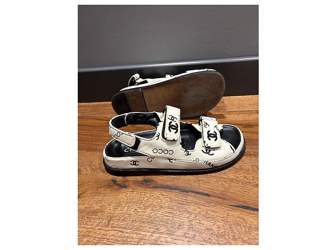 Sandali Dad Chanel 37 Nero Bianco - vista 9