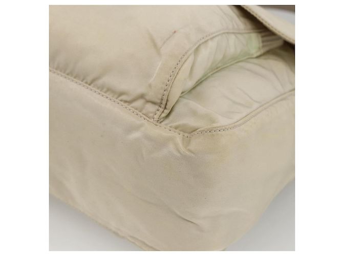 PRADA Schultertasche Nylon Beige Silber Authentisch bs33739 - Ansicht 14