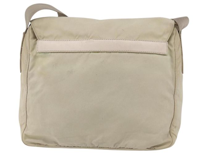 PRADA Schultertasche Nylon Beige Silber Authentisch bs33739 - Ansicht 2
