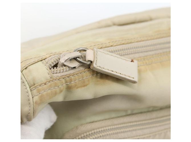 PRADA Schultertasche Nylon Beige Silber Authentisch bs33739 - Ansicht 20