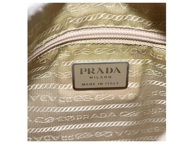 PRADA Schultertasche Nylon Beige Silber Authentisch bs33739 - Ansicht 21