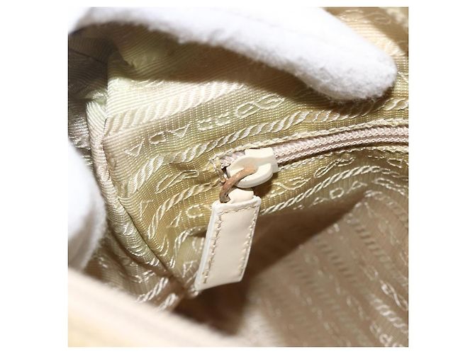 PRADA Schultertasche Nylon Beige Silber Authentisch bs33739 - Ansicht 24