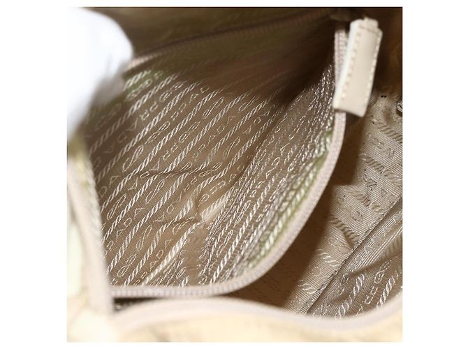 PRADA Schultertasche Nylon Beige Silber Authentisch bs33739 - Ansicht 25