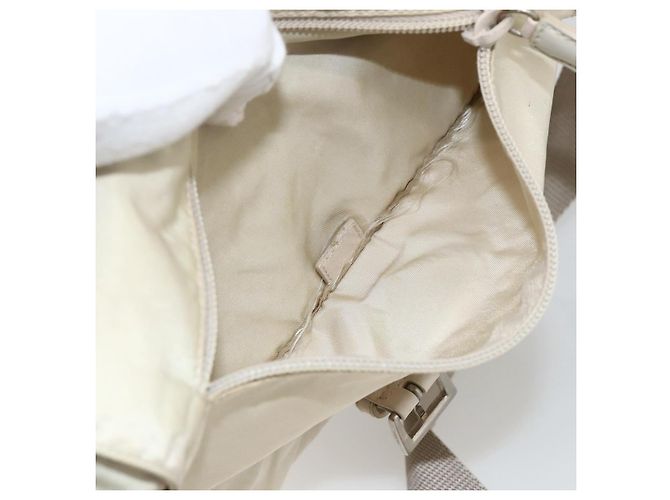 PRADA Schultertasche Nylon Beige Silber Authentisch bs33739 - Ansicht 27