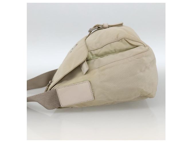 PRADA Schultertasche Nylon Beige Silber Authentisch bs33739 - Ansicht 3