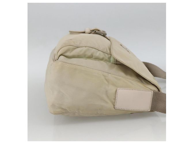 PRADA Schultertasche Nylon Beige Silber Authentisch bs33739 - Ansicht 4